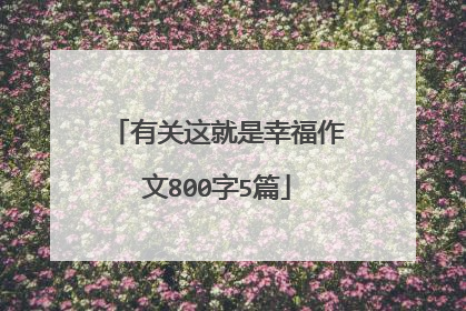 有关这就是幸福作文800字5篇