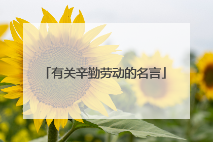 有关辛勤劳动的名言
