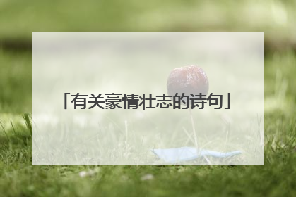 有关豪情壮志的诗句