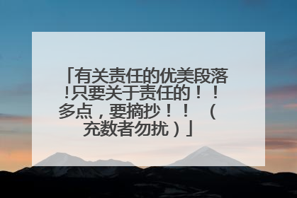 有关责任的优美段落!只要关于责任的!!多点,要摘抄!! (充数者勿扰)