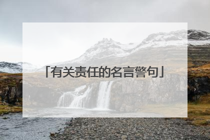有关责任的名言警句