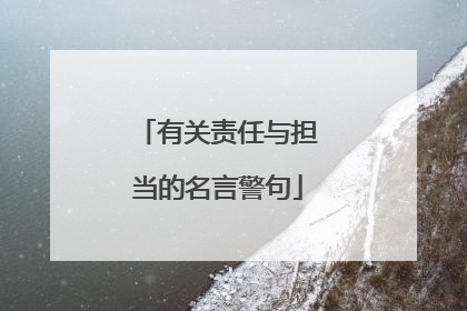 有关责任与担当的名言警句