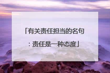 有关责任担当的名句:责任是一种态度