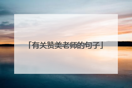 有关赞美老师的句子
