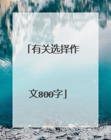 有关选择作文800字