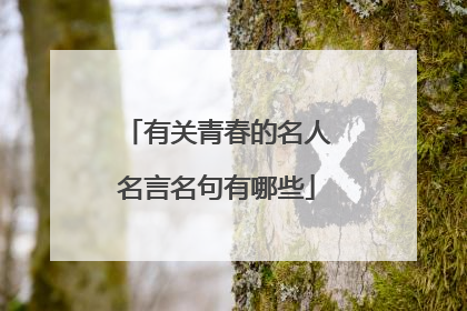 有关青春的名人名言名句有哪些