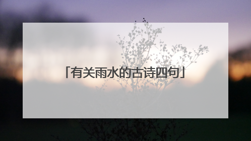 有关雨水的古诗四句