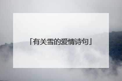有关雪的爱情诗句