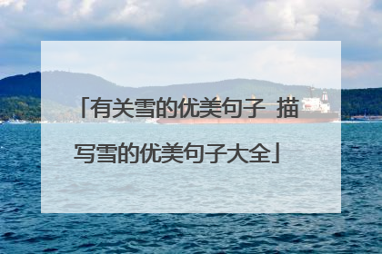 有关雪的优美句子 描写雪的优美句子大全