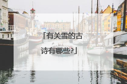 有关雪的古诗有哪些?