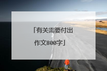 有关需要付出作文800字