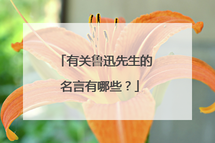 有关鲁迅先生的名言有哪些？