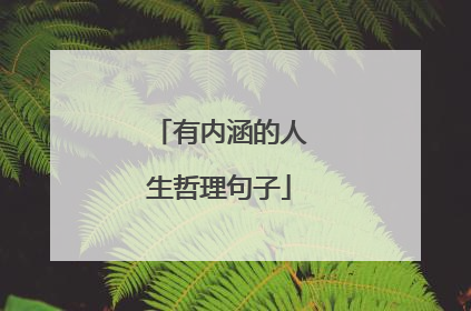 有内涵的人生哲理句子