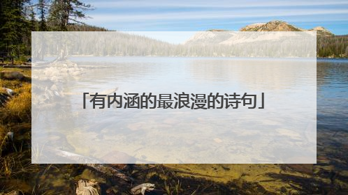 有内涵的最浪漫的诗句