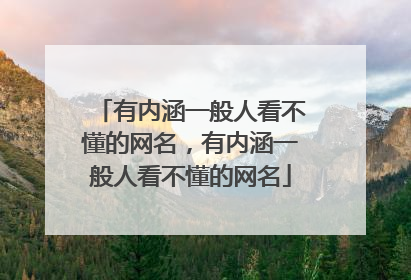 有内涵一般人看不懂的网名,有内涵一般人看不懂的网名
