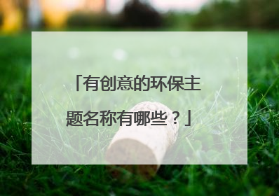 有创意的环保主题名称有哪些?