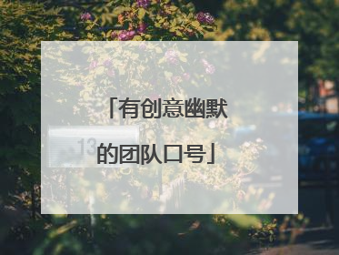 有创意幽默的团队口号