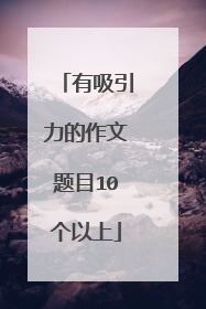 有吸引力的作文题目10个以上