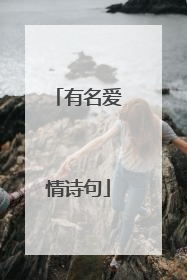 有名爱情诗句