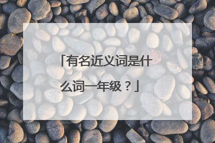 有名近义词是什么词一年级？