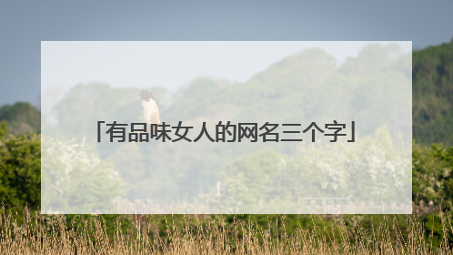 有品味女人的网名三个字