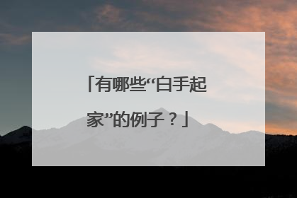 有哪些“白手起家”的例子?