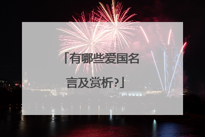 有哪些爱国名言及赏析?