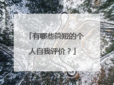 有哪些简短的个人自我评价？