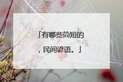 有哪些简短的，民间谚语。