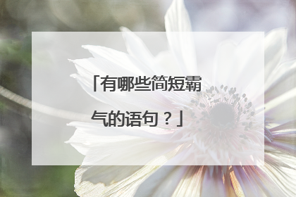 有哪些简短霸气的语句?