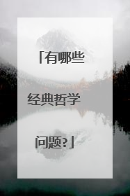 有哪些经典哲学问题?