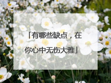 有哪些缺点，在你心中无伤大雅