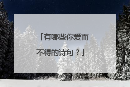 有哪些你爱而不得的诗句?