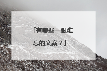 有哪些一眼难忘的文案?