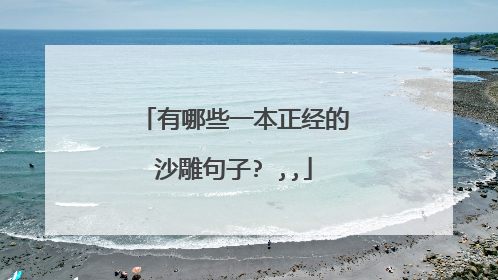 有哪些一本正经的沙雕句子? ,,