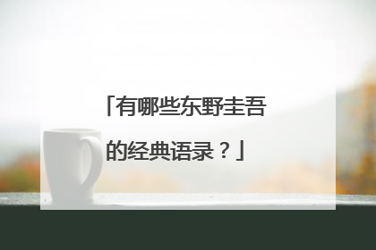 有哪些东野圭吾的经典语录？