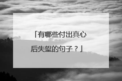 有哪些付出真心后失望的句子?