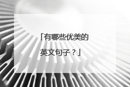 有哪些优美的英文句子？