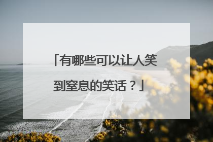 有哪些可以让人笑到窒息的笑话?