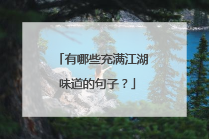 有哪些充满江湖味道的句子?