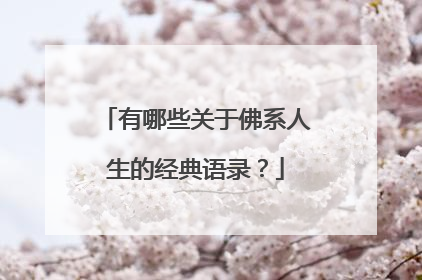 有哪些关于佛系人生的经典语录？