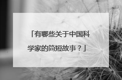 有哪些关于中国科学家的简短故事？