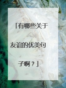 有哪些关于友谊的优美句子啊?
