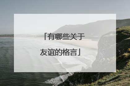 有哪些关于友谊的格言
