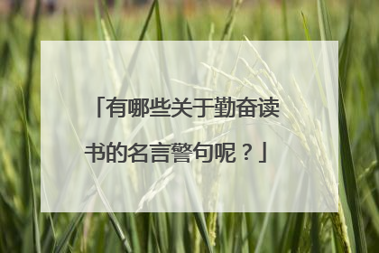 有哪些关于勤奋读书的名言警句呢？