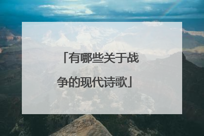 有哪些关于战争的现代诗歌
