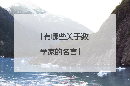 有哪些关于数学家的名言
