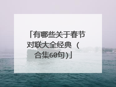 有哪些关于春节对联大全经典 (合集60句)