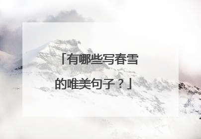 有哪些写春雪的唯美句子？