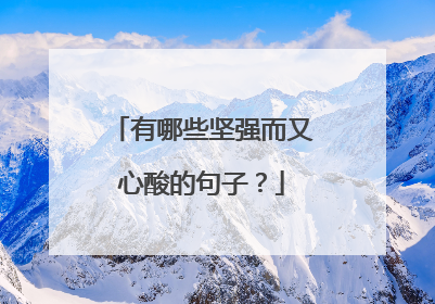 有哪些坚强而又心酸的句子？